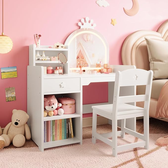 IDEALHOUSE Kids Vanity Table and Chair Set - Image 7