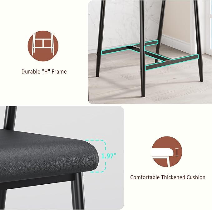 GarveeHome Counter Height Bar Stools Set of 2 - Image 7
