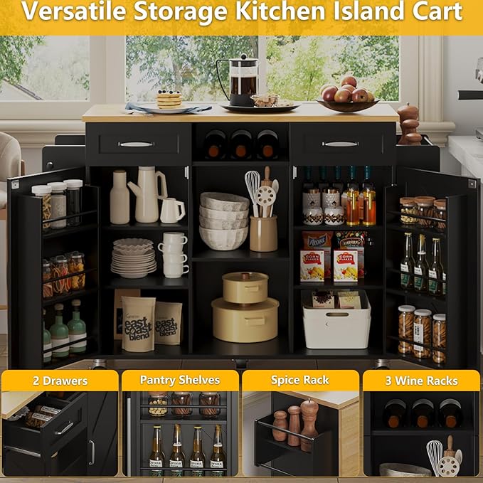 51.5'' Rolling Kitchen Island - Image 7