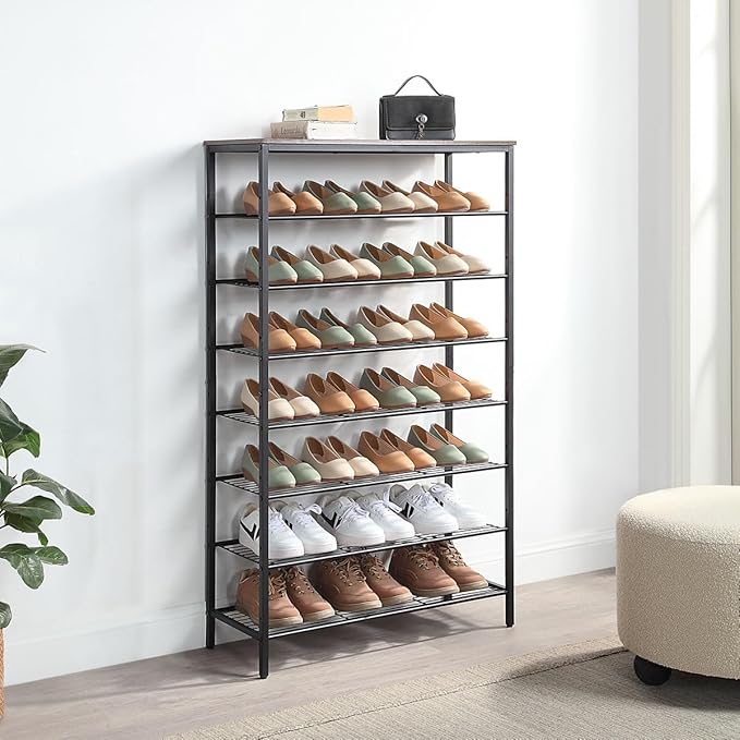 8-Tier Shoe Rack Organizer, Metal Mesh Shoe Storage Shelf, - Image 2