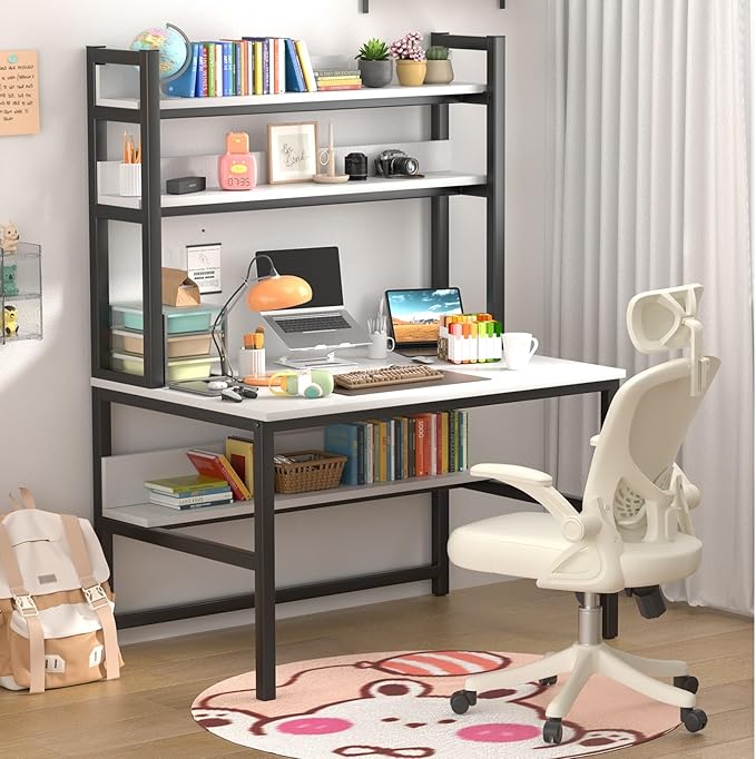 Aquzee Computer Desk with Shelves, Home Office Desk by Aquzee