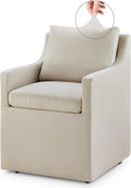 Upholstered Dining Chair Cover Replacement Machine Washable Flax Beige by Kislot