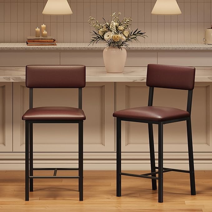 GarveeHome Bar Stools Set of 2, Counter Stools - Image 4