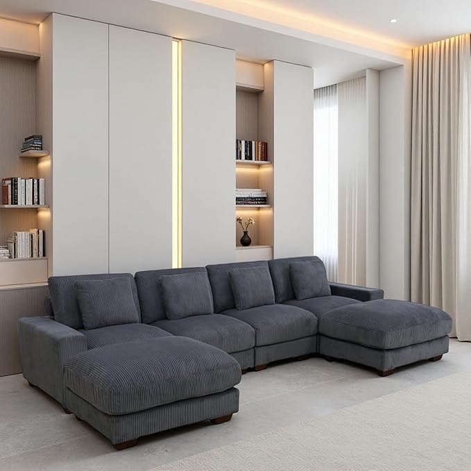 Sectional Couches for Living Room, Stylish Sectional Loveseat Sofa - Image 4