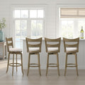 Armen Living Blair 30 in. Putty Brown Bar Height Rubberwood Swivel Barstool by ArmenLiving