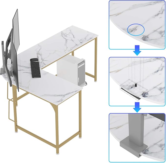 Teraves Reversible L Shaped Desk White - Image 9