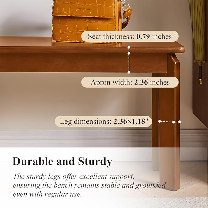 Dining Bench, Solid Wood Bench - Image 5