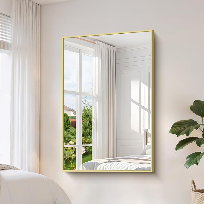YIROMAN Bathroom Mirror 55"x36", Large Brushed Gold Bathroom Mirror - Image 5