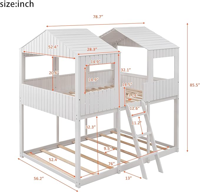 Ball & Cast Full Over Full Size Playhouse Bunk Bed - Image 2