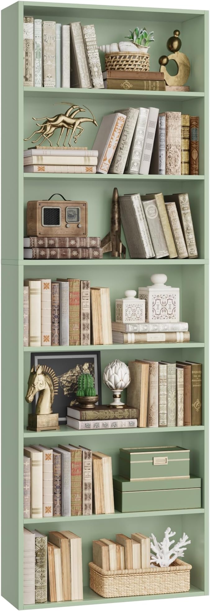 82" Tall Bookshelf, 7-Tier Open Shelves Bookcase, Freestanding Display Storage by FACBOTALL
