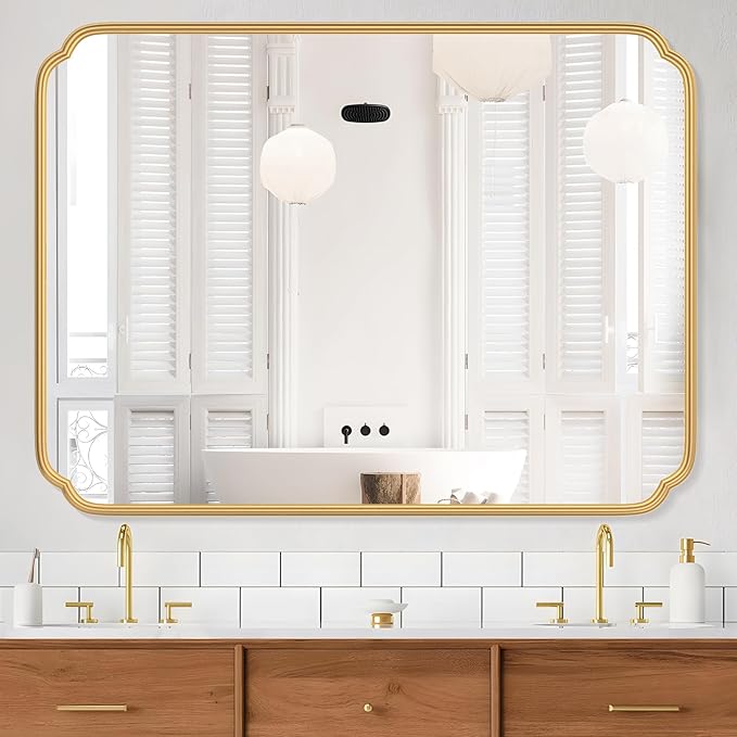 36 x 48 Inch Gold Bathroom Vanity Mirror by FerytangeHome