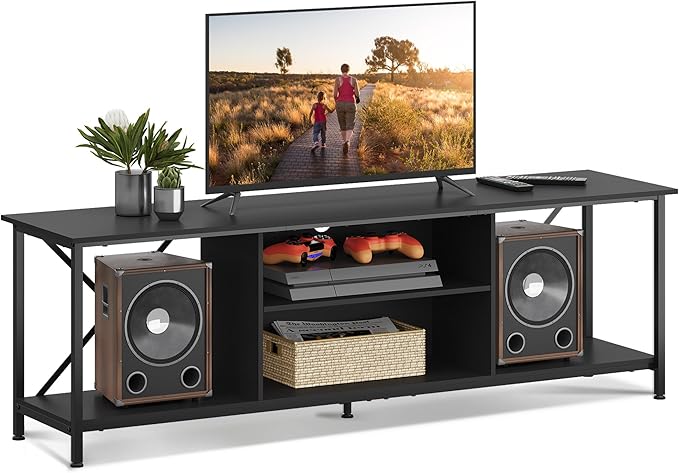 WLIVE TV Stand for 70 Inch TV, Entertainment Center by WLIVE