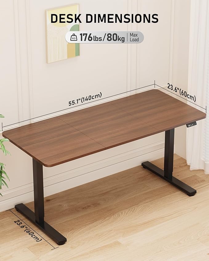 Standing Desk, Large Height Adjustable Electric Stand up Desk, 55 x 24 Inches - Image 3