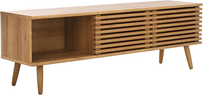 SAFAVIEH Averi TV Stand for up to 65" Flatscreen – Rustic Oak, 2 Sliding Doors - Image 6