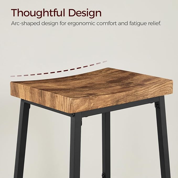 Bar Stools, Counter Height Bar Stools Set of 2, 23.7 Inch Saddle Stools - Image 5
