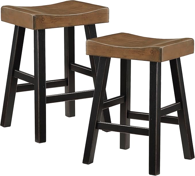 Lexicon Saddle Bar Stools Set of 2 Barstools - Image 2