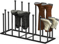 ORLESS Boot Rack Metal Black 8 Pairs Free-Standing Shoe Rack Boot Organizer by Unknown