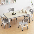 GarveeHome Kids Table and 4 Chairs Set, Height Adjustable Toddler Table and by GarveeHome