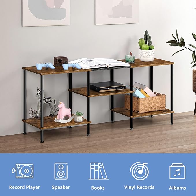 OYEAL TV Stand for 50 inch TV Rustic TV Stand for Bedroom - Image 5