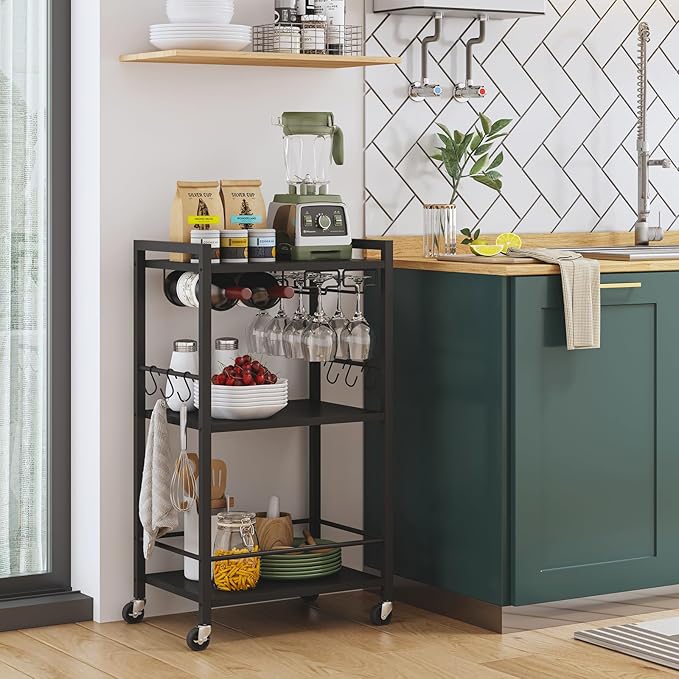 TUTOTAK Bar Cart, Home Bar Serving Cart - Image 7