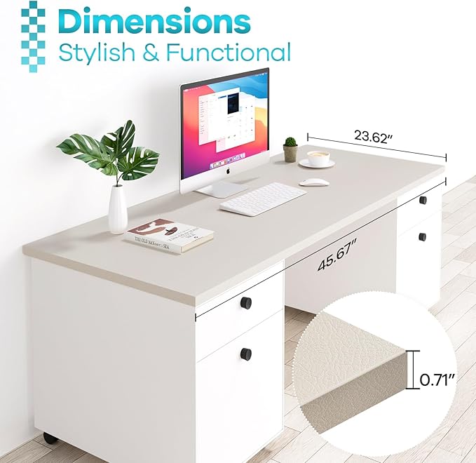 Kaboon Universal Tabletop 45.67"x23.62", Solid One-Piece Melamine Table Top - Image 3