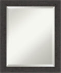 Amanti Art Brown Wall Mirror 24x20 Rustic Plank Espresso Narrow Rectangle by AmantiArt