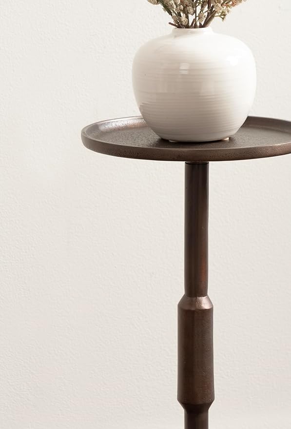 Kate and Laurel Truxton Modern Round Metal Drink Table, Transitional Cast - Image 5