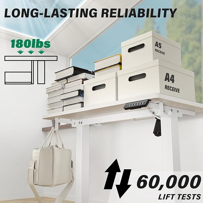 Kingant Standing Desk Height Adjustable Small Electric Stand Up Desks - Image 5