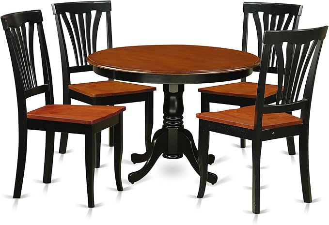 East West Furniture HLAV5-BCH-W 5 Piece Modern Dining Table Set Includes a by EastWestFurniture