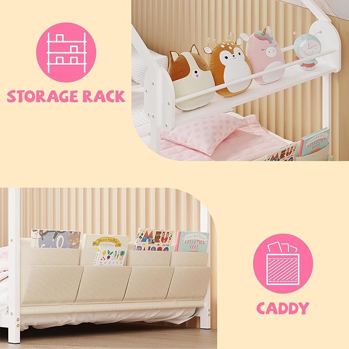 Timy House Shape Twin Size Montessori House Bed Metal Floor Bed - Image 6