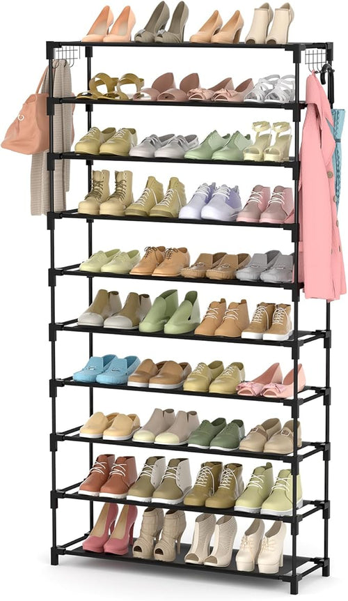 10 Tiers Shoe Rack 50 Pairs Large Capacity Tall Shoe Organizer Sturdy Shoe by LANTEFULforTidyingHouse