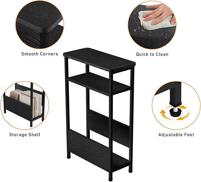 7.1" Narrow Side Table for Small Spaces, 3 Tier Small End Table - Image 6