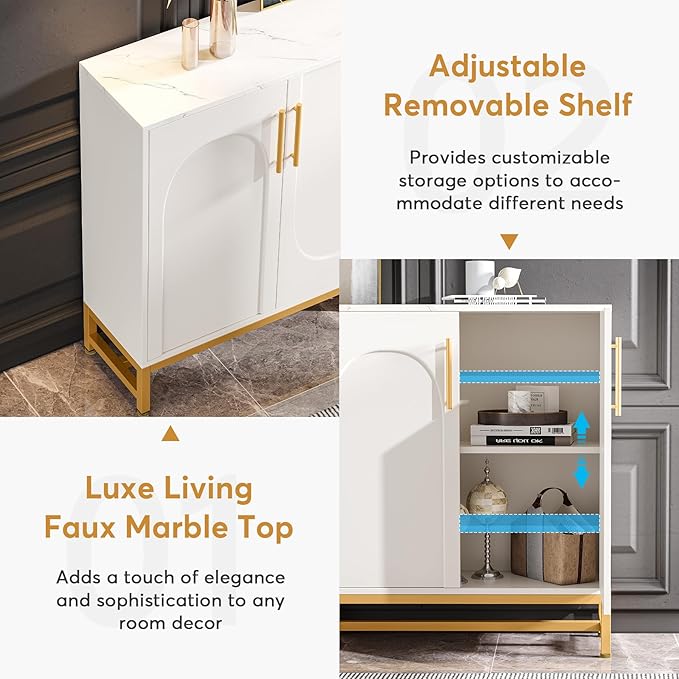Tribesigns Modern Sideboards, Buffet Cabinet - Image 4