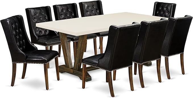 East West Furniture V727FO749-9 9 Piece Modern Dining Table Set Includes a by EastWestFurniture