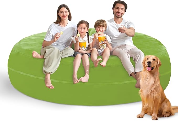 7FT Bean Bag Chair with Ultra Soft Velvet Cover Bean Bag Sofa with Memory Foam by Unknown