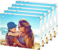 HELPLEX 5 Pack 8x10 Acrylic Picture Frames, 20mm Thicker Frameless Clear Frame by HELPLEX