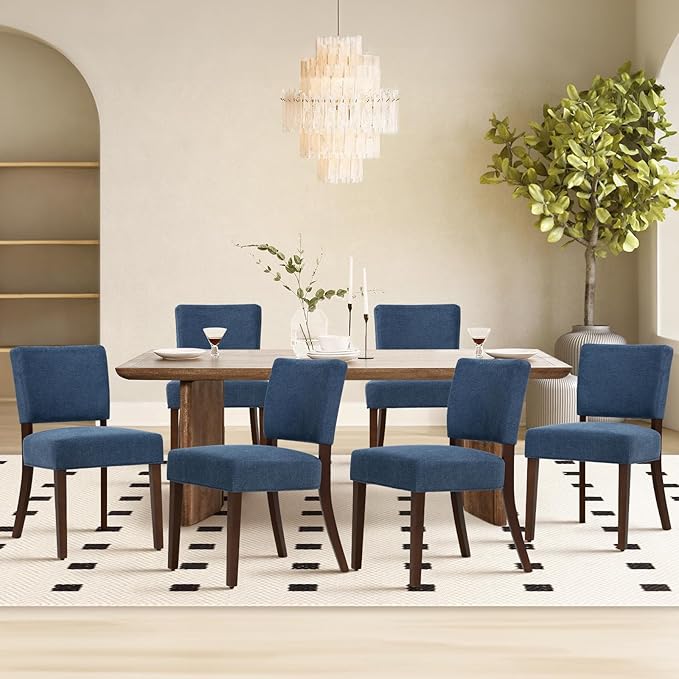 COLAMY Mid Century Modern Dining Chairs Set of 6, Upholstered Kitchen Chairs by COLAMYINC