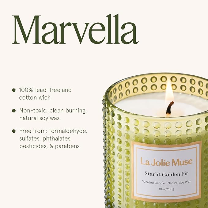 LA JOLIE MUSE Christmas Candles, Starlit Golden Fir Candle - Image 6