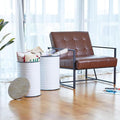 Glitzhome Farmhouse Accent Side Table, Metal Storage Stool Ottoman by Glitzhome