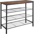 4-Tier Shoe Rack Organizer, Metal Mesh Shoe Storage Shelf, by HQXING