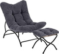 Welnow Accent Chair with Ottoman, Lounge Comfy Soft Leisure Metal Frame Reading by LifeGetsBetterWithWelnow