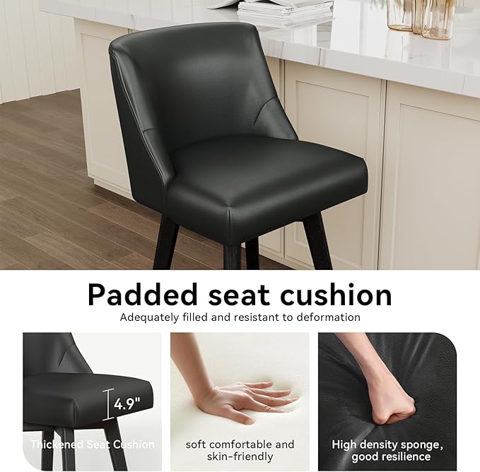 Vipbear Swivel Counter Height Bar Stools Set of 6, 26.8" H Counter Stools - Image 4
