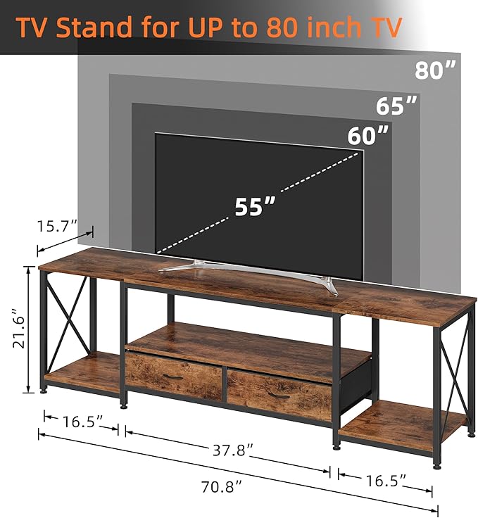 TV Stand with Fabric Drawers - Image 4
