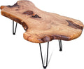 Natural Wood Edge Contemporary Coffee Cocktail Table, Live Edge Coffee Table by BTEOBFY
