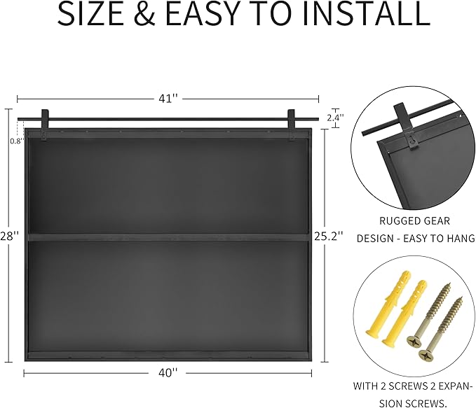 40x28 Inch Rectangle Bathroom Vanity Mirror - Image 5