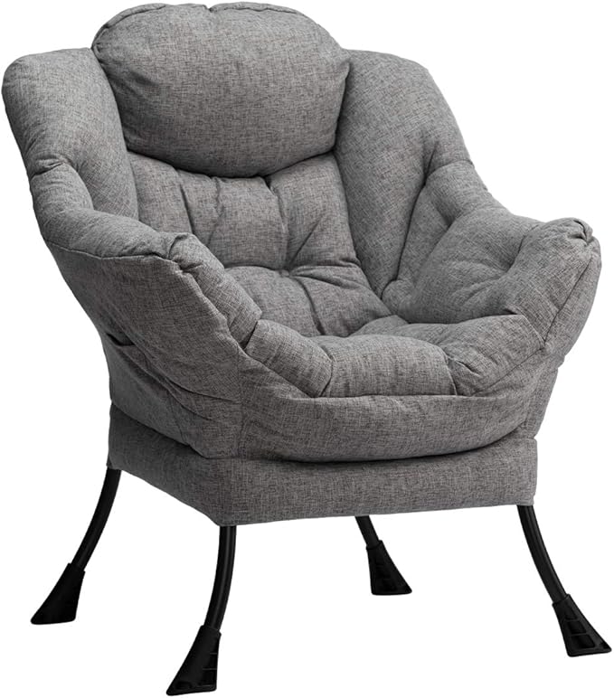 HollyHOME Modern Fabric Large Lazy Chair, Accent Oversized Comfy Reading Chair by HollyHOME