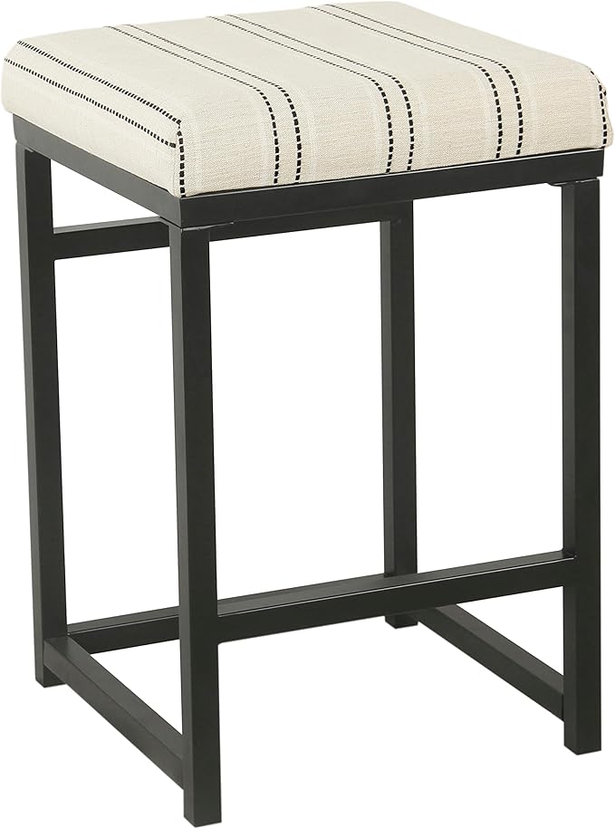 HomePop Home Decor | Modern 24-Inch Counter Stool | Backless Metal Frame Bar by HomePop