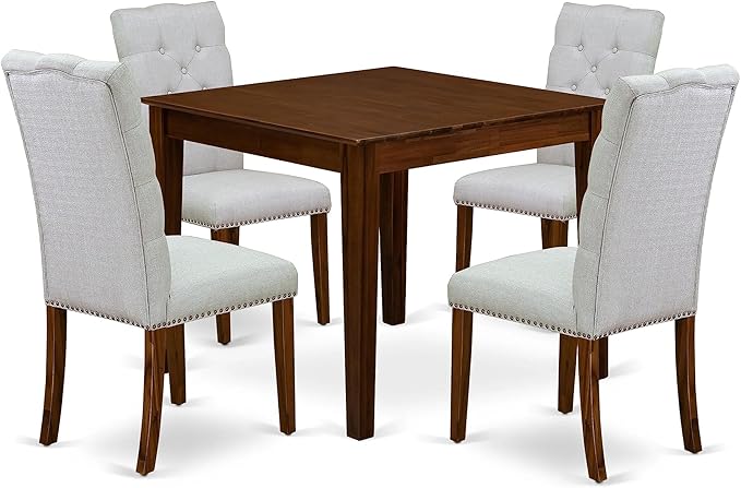 East West Furniture OXEL5-AWA-05 5 Piece Dining Room Furniture Set Consist of a - Image 2