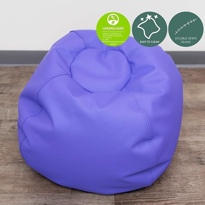 Children's Factory 26" Round Bean Bag, Bean Bag Chair - Image 3