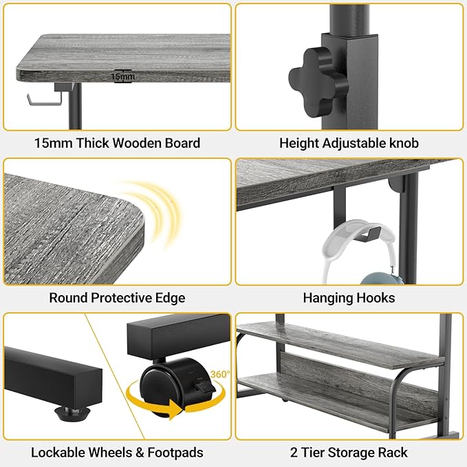 32" Height Adjustable Standing Desk - Image 5